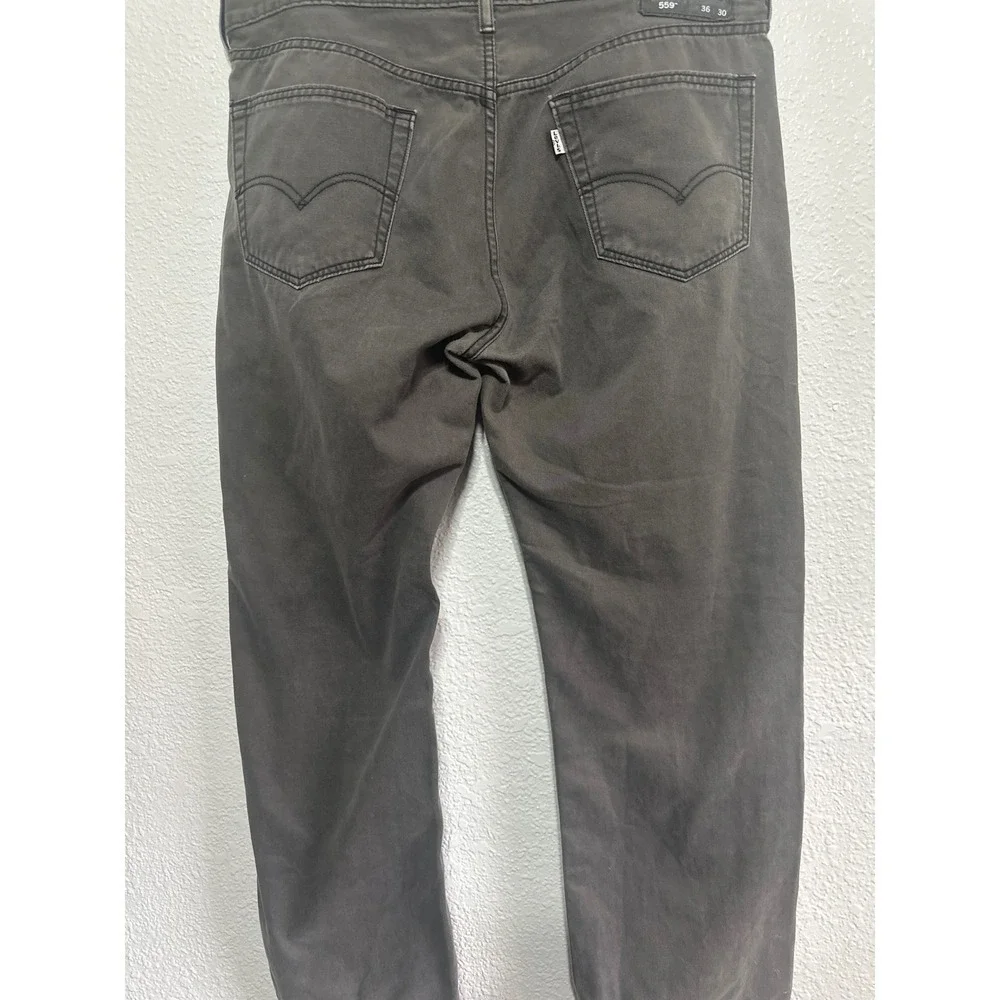 Levi Strauss 559 Jeans Mens 36x30 Dark Gray Relaxed Fit Straight Leg Denim